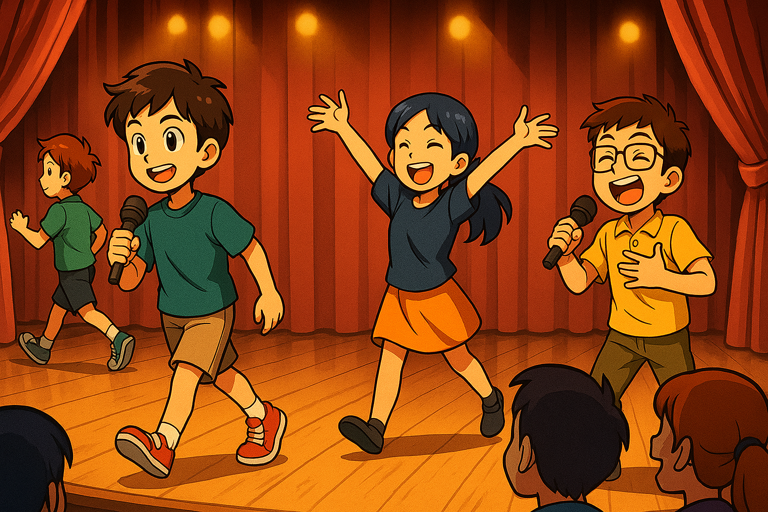 Kids rehearsing for the final performance